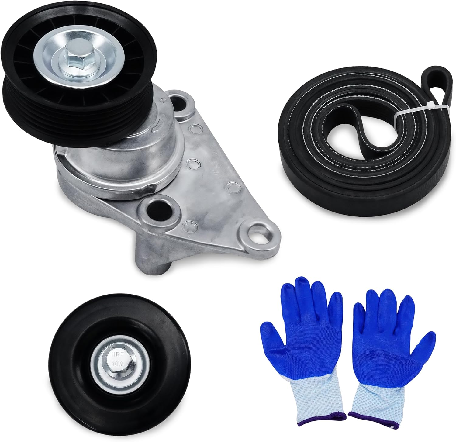 90K-38158C Complete Serpentine Belt Drive Kit Compatible with Chevrolet Avalanche/Express 1500 02-08, GMC Savana/Sierra 02-08, Hummer H2 03-07, Cadillac Escalade 03-06, Replace# 12609719