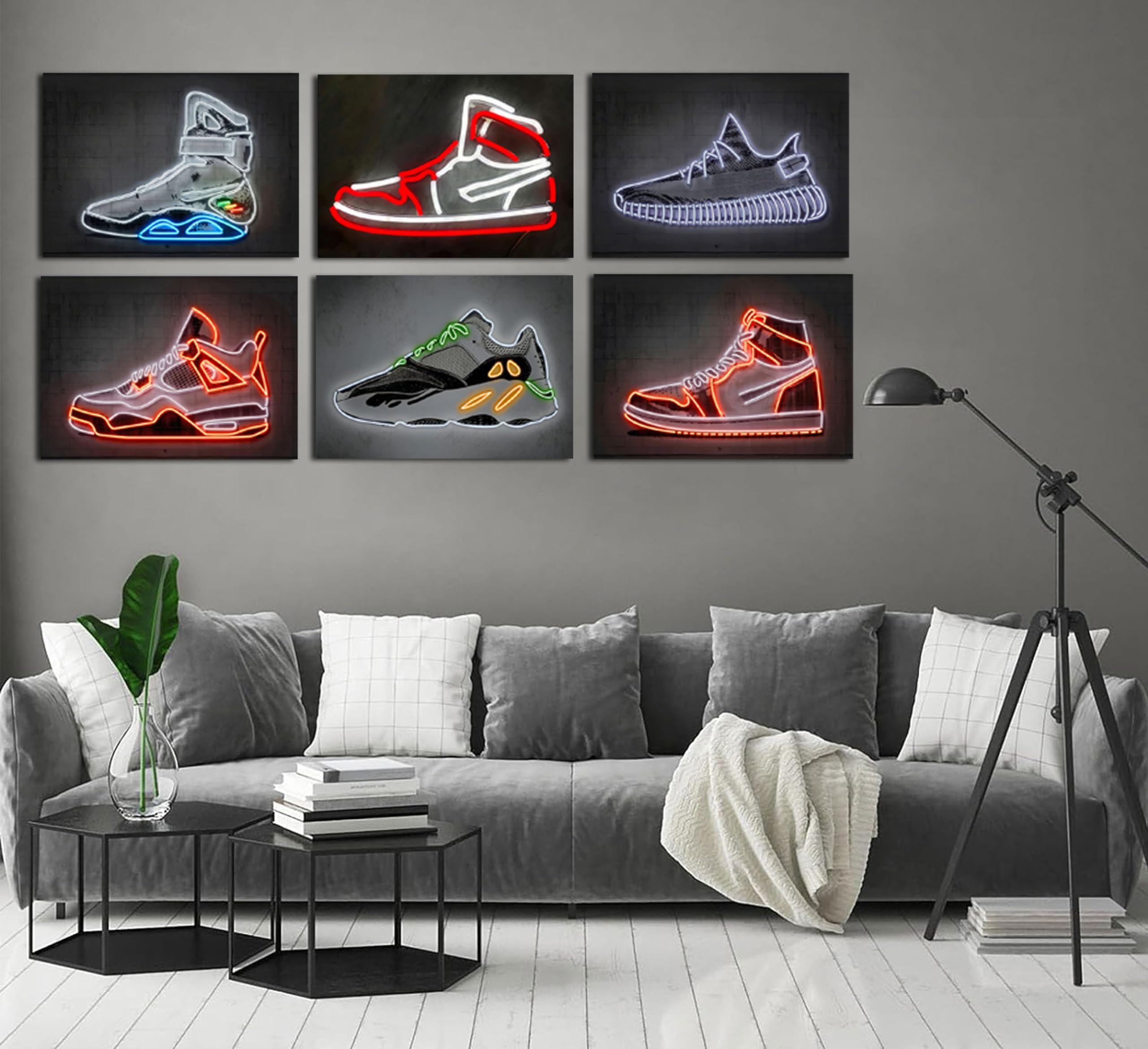 Amazon.com: 6Pcs Neon Effect Sneakers Wall Art Teen Art Posters