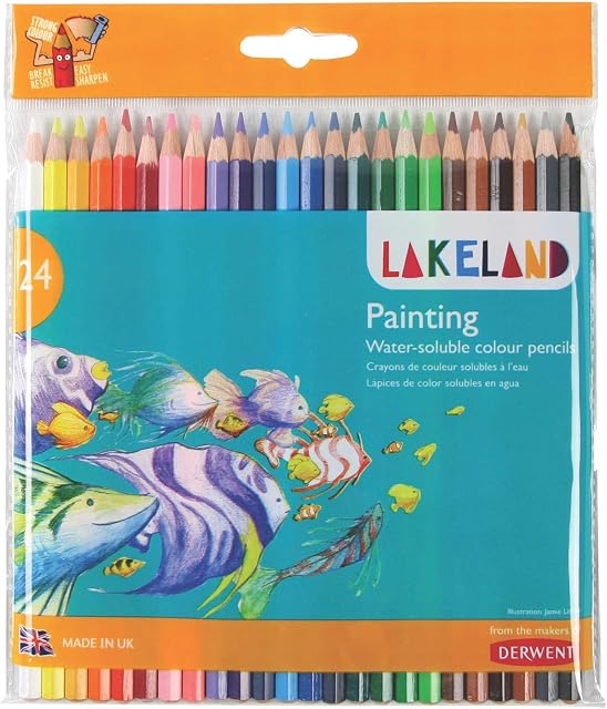 Derwent Lakeland Watercolour Painting Pencils, Set of 24, School or Home Use, 33255