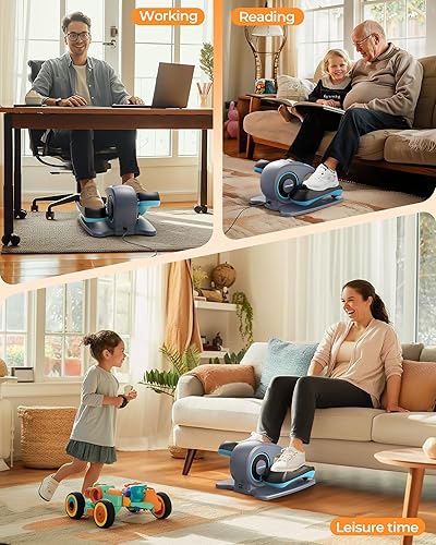 Vista 14 de YOSUDA Elíptica eléctrica debajo del escritorio, ejercitador de piernas elipse para personas mayores, ejercitador de pedal sentado totalmente