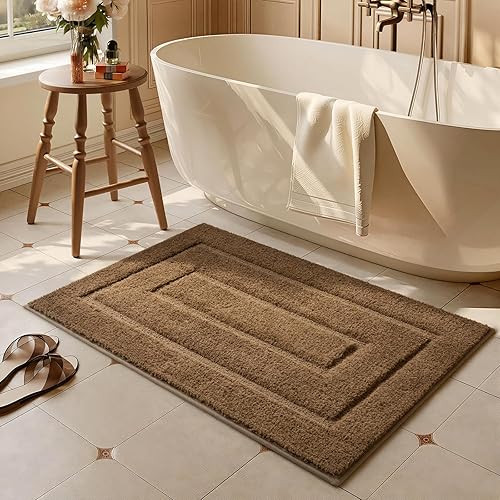 Miniatura 41 de HOMORE Alfombra Pasillo de Baño de 24 x 60 pulgadas, antideslizante, lavable, alfombras de baño largas de microfibra suave y absorbente, tapete de