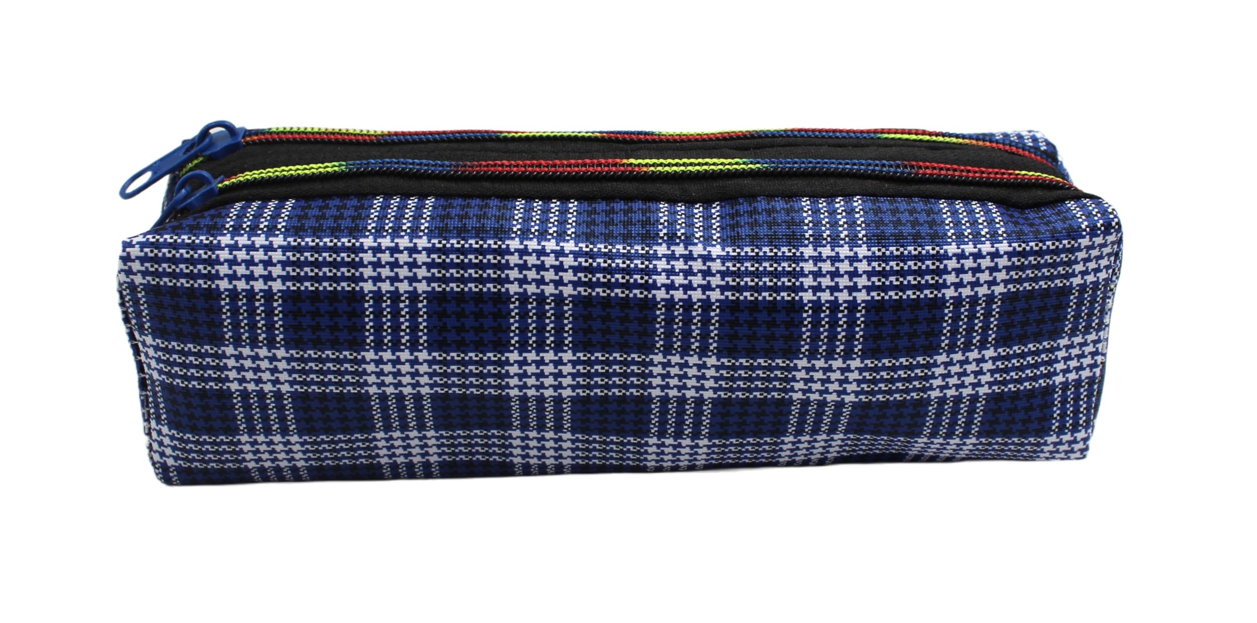 Neoinsta Medium Size Cloth Pencil Pen Case Office College School Storage Holder Box Organizer Double Chain Single Compartment Pouch with Square Check Print Design 5 (Dark Blue) (B0CGRLJDLY) Amazon Price History, Amazon Price Tracker