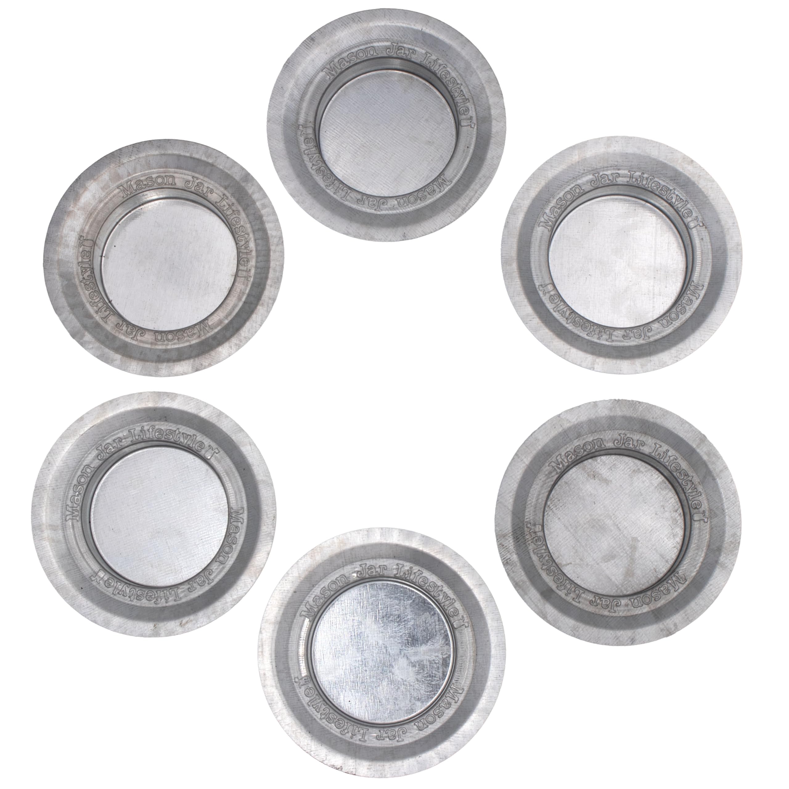Tea Light Candle Holder Metal Lid Inserts by Mason Jar Lifestyle (6 Pack, Regular Mouth)