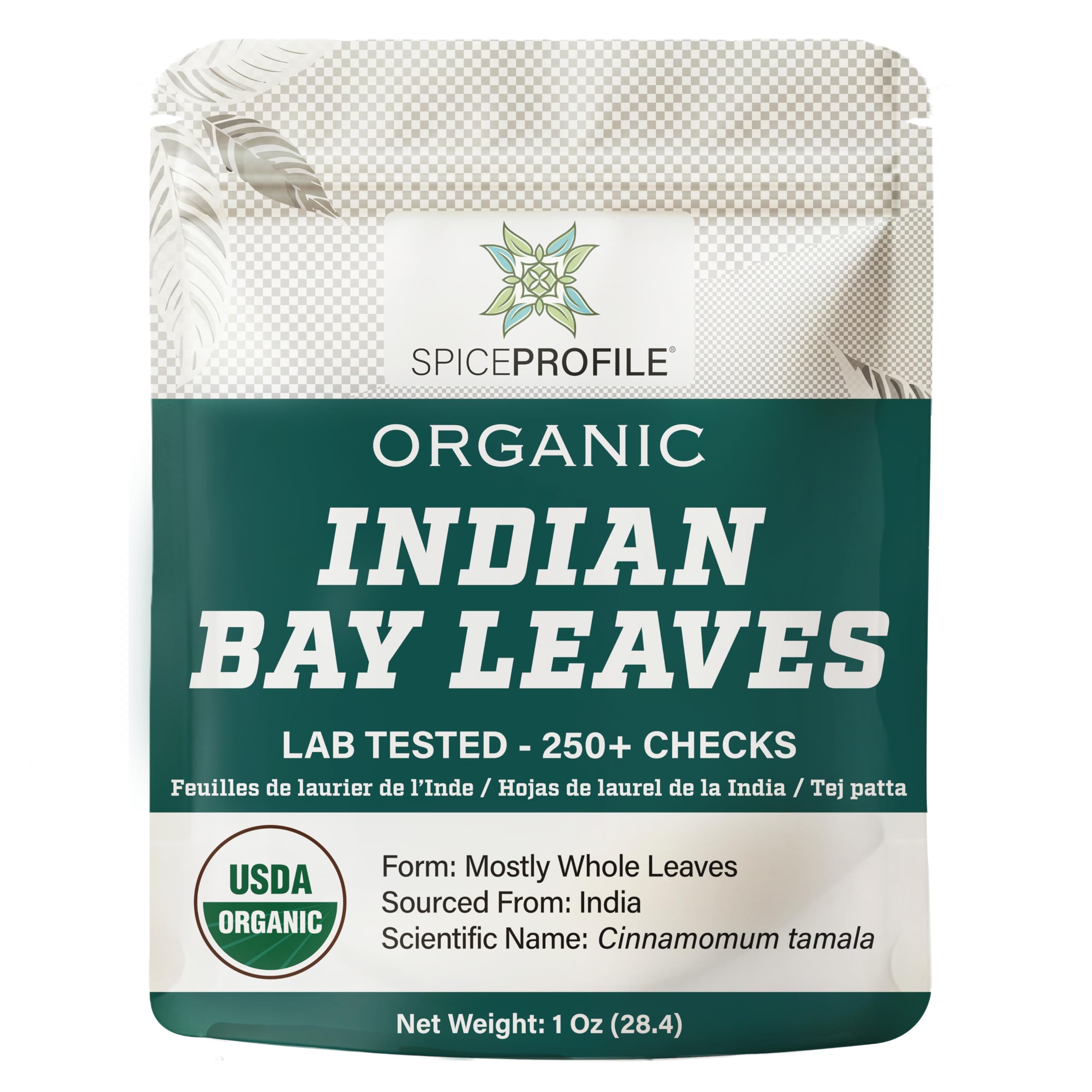 USDA Organic Bay Leaves, Lab Tested for Heavy Metals, Resealable 1oz Pouch, Tej Patta, Hojas de Laurel