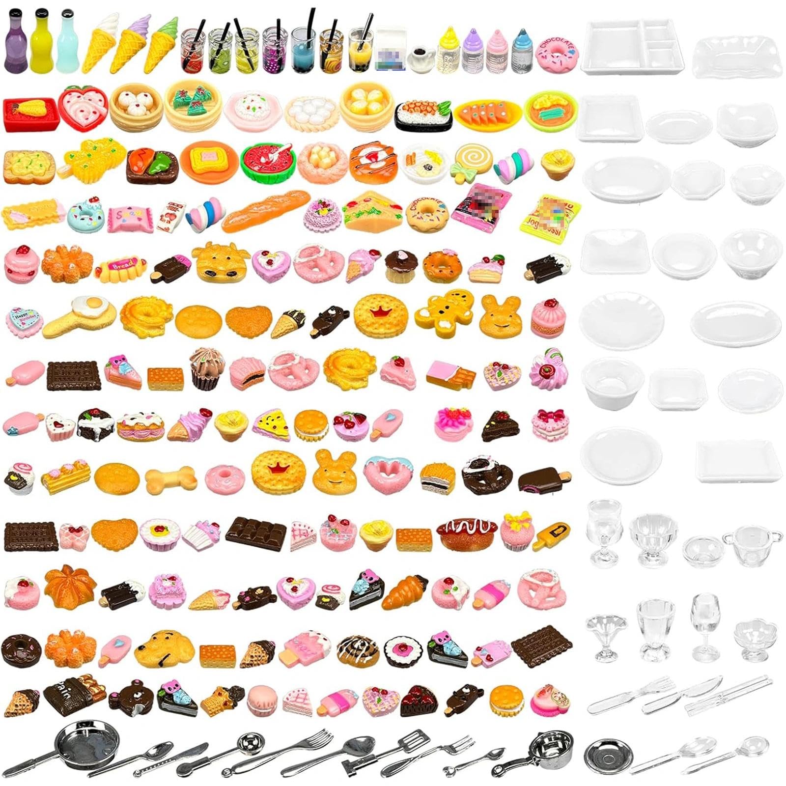 Sponsored Ad - 200pcs Miniature Landscape Food Drinks Bottle Mini Toys Doll House Kitchen Play Resin Dollhouse Accessories for Adults Teenagers Cooking Game Hamburger Ice Cream Cake Bread Tableware Party