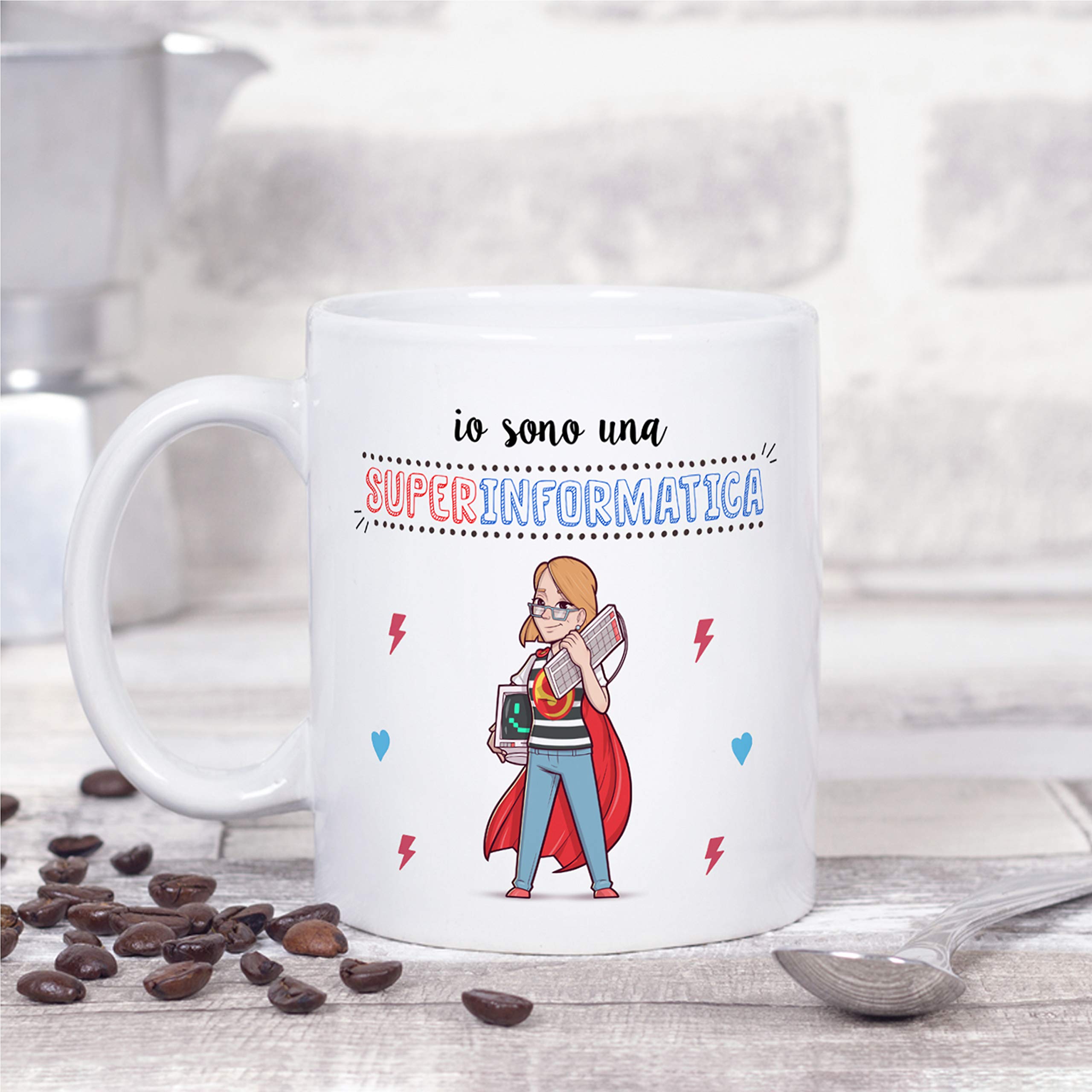 Vulfire Tazza in ceramica Ingegnere. Regalo Laurea. Idee Regali Originali Ingegneria, Regalo per ingegneri. Idee regalo Natale Colazione Caffè. (Bianco, Ceramica