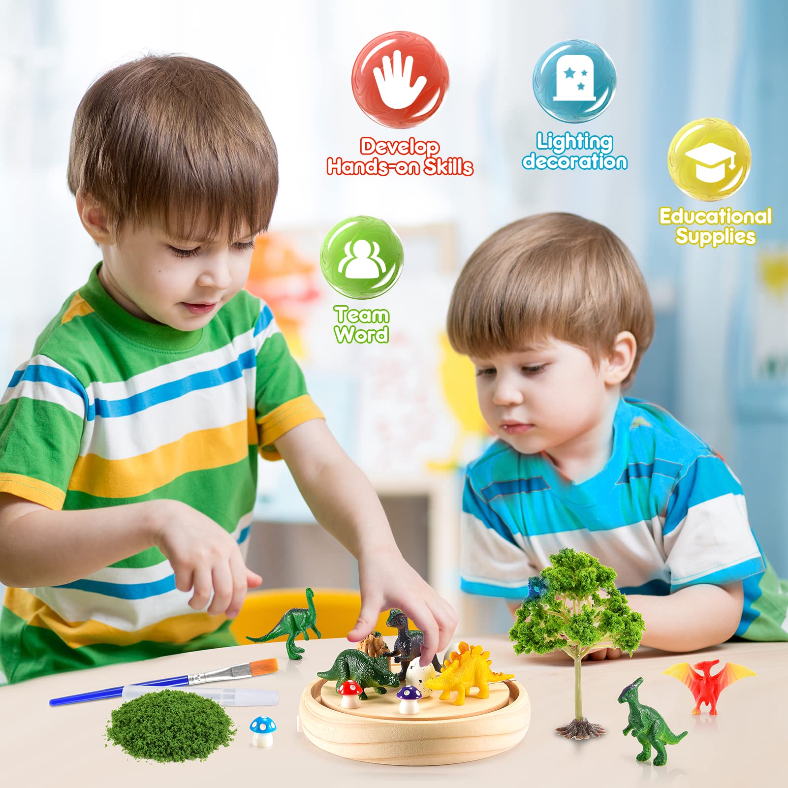 Dislocati Luce Notturna Artigianale Giocattoli Set Decorativi Fai da Te Unicorni/Sirene/Dinosauri/Fattorie Giocattoli- Regali per Bambini