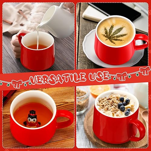 Miniatura 9 de Sliner Tazas de café de Navidad 3D de 13.5 onzas, hechas a mano, taza de cerámica con bonita figura de dibujos animados en el interior, tazas de