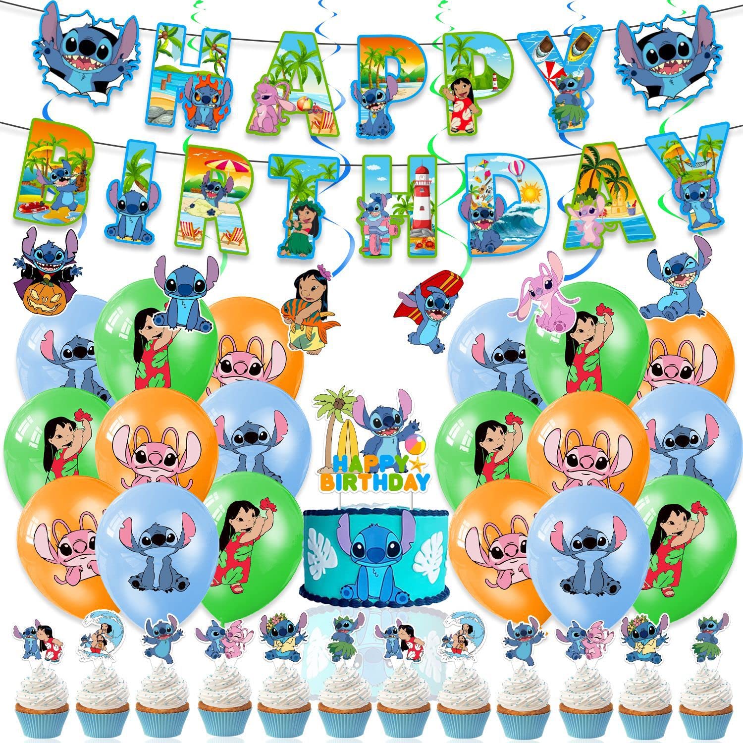 Na Stitch Party Balloons Lilo And Stitch Birthday Party Decorations