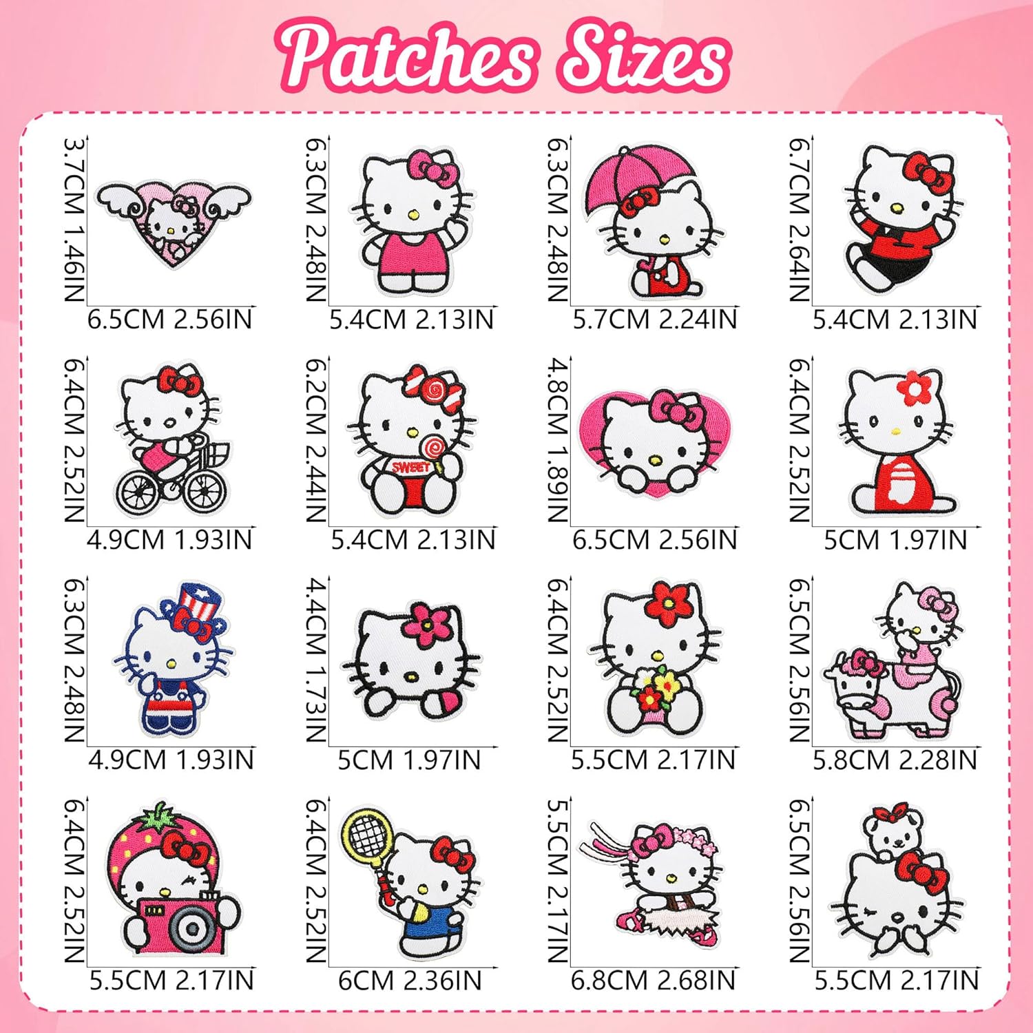 17Pcs Cute Cartoon Cat Iron On Patches, Sew on/Iron on Applique Embroidered Patches for Hats, Backpacks,Shirt,Shoes