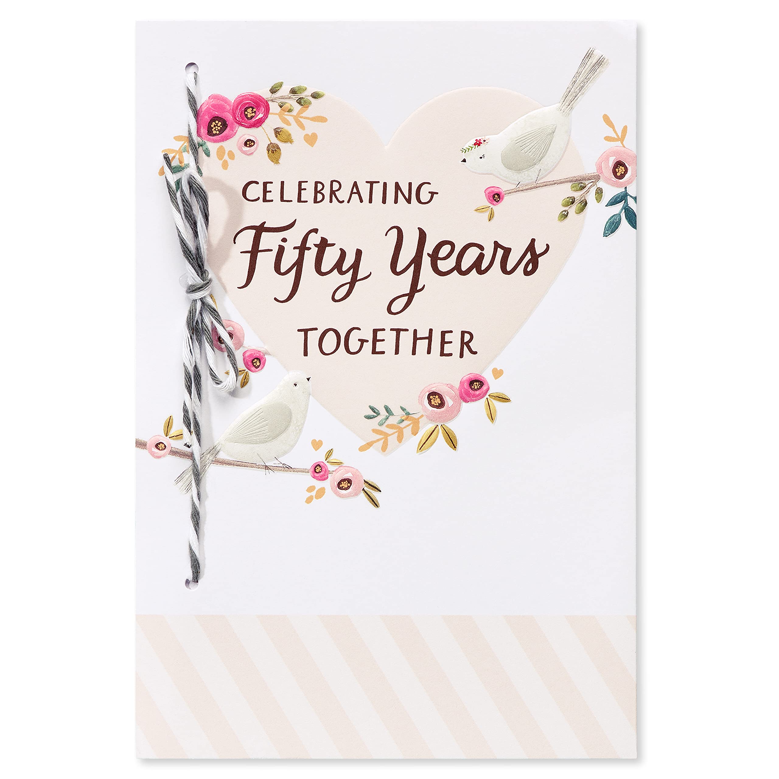 Wedding Anniversary Golden 50th Photo Album - Double Heart Design With 80  Photo Capacity 50th Anniversary Gift Ideas, image size:2560x2560
