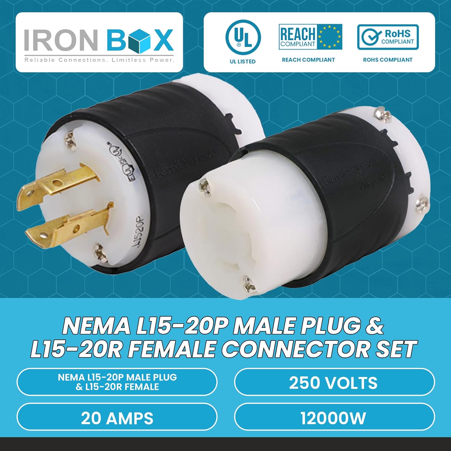 Iron Box L15-20 Plug and Connector Set with specifications