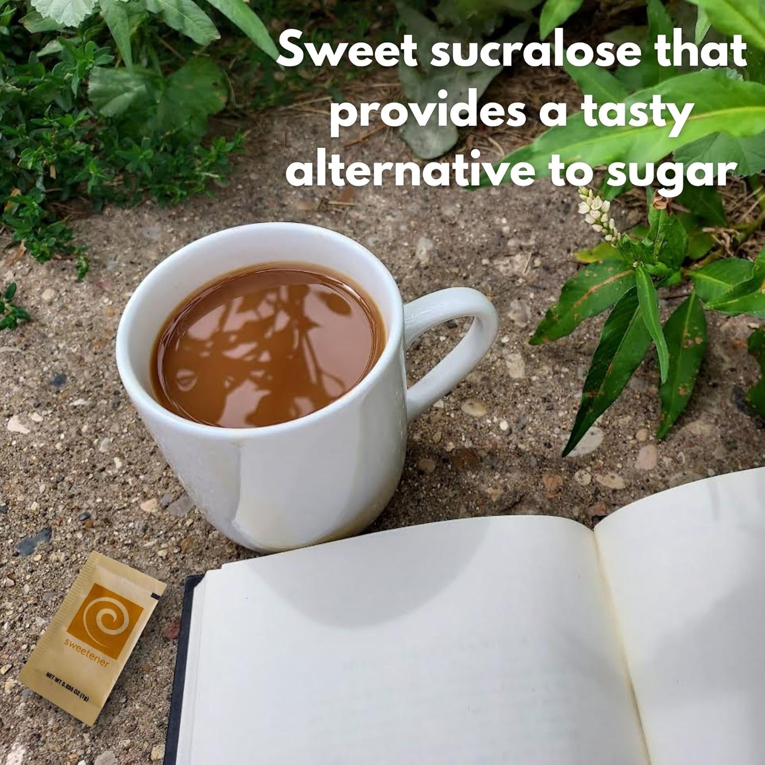 Coffee Station Sweetener Variety Pack + Stirrers (400 Count) – 100 Cane Sugar Packetss, 100 Sucralose Packets, 100 Saccharin Packets, 100 Wooden Coffee Stirrers - Organized Kraft Box by CMC Products