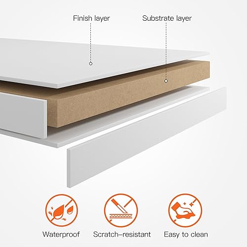 Miniatura 7 de REIBII Estantería de escritorio, organizador de escritorio de alta capacidad con 8 estantes y 2 cajones para escritorio de computadora, estantería