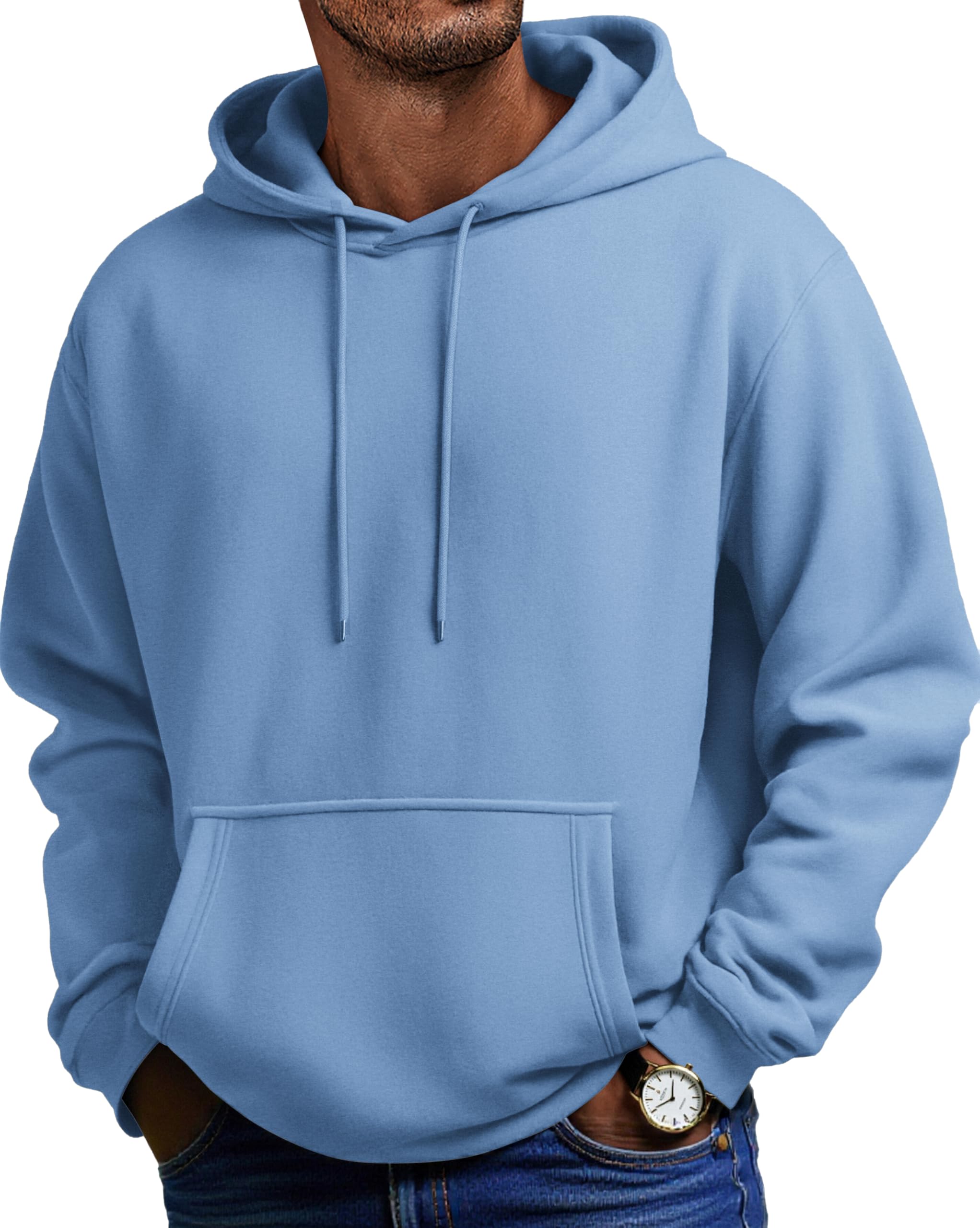 COOFANDY Hoodie Herren Kapuzenpullover Fleece Kapuzenpulli Baumwolle Sweatshirt mit Kapuze Basic Winter Hoodies für Männer