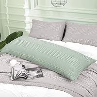 Vista 405 de PHF Fundas de almohada 100% algodón con tejido de gofre de 24 x 24 pulgadas, paquete de 2 fundas cuadradas para decoración elegante del hogar, sin