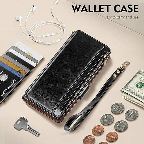 Miniatura 3 de Antsturdy Funda tipo cartera compatible con iPhone 15 Plus, bloqueo RFID, funda de piel sintética para teléfono para mujeres y hombres, con