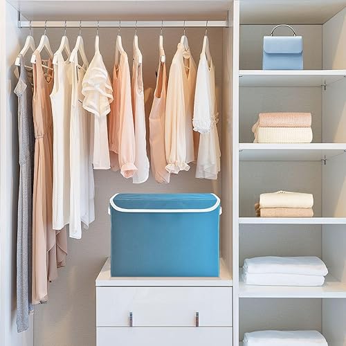 Miniatura 6 de GAIGEO Contenedores de almacenamiento de tela degradada azul con tapa, organizadores de armario y contenedores de almacenamiento, almacenamiento y