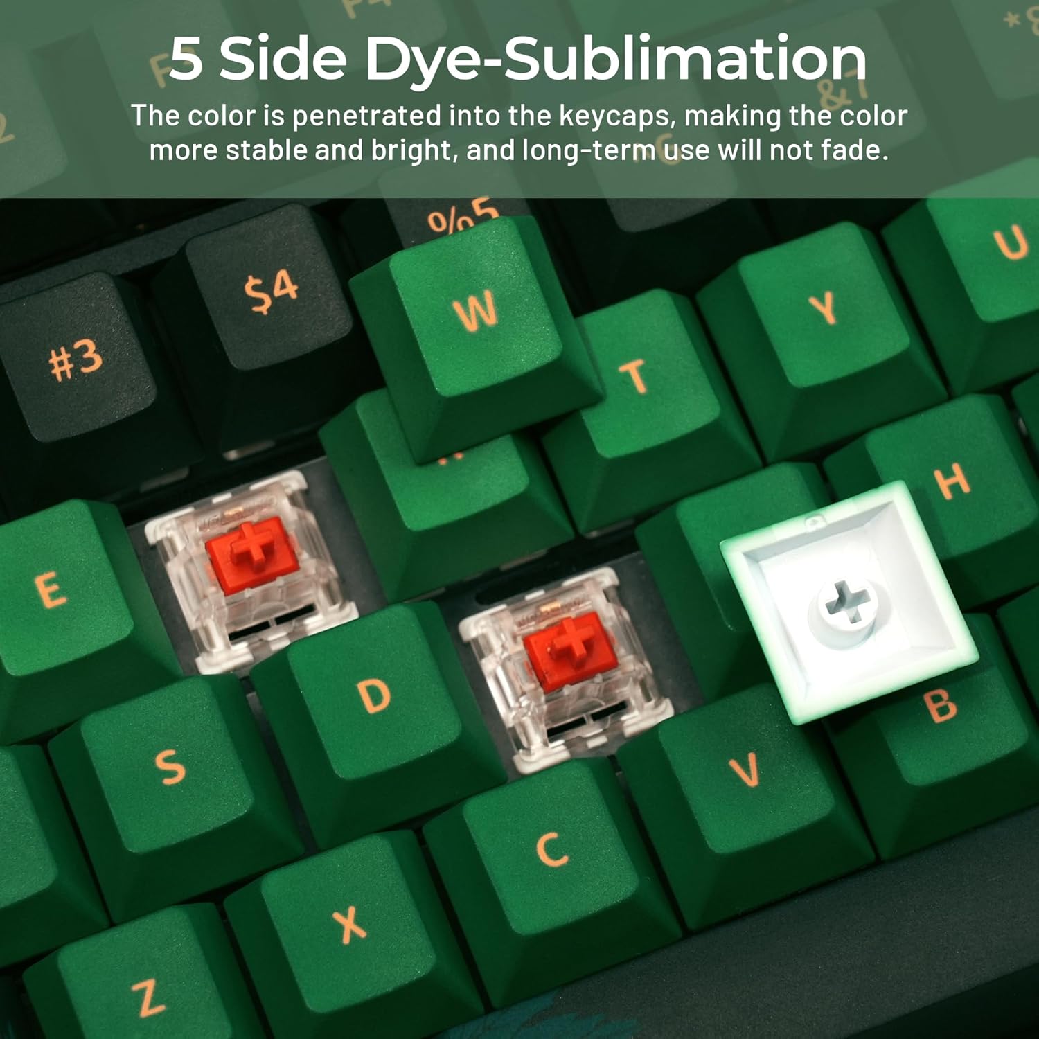 PBT Keycaps,XVX Maple Leaf Theme PBT Dye-Sub Keycaps Set, Cherry Profile Ke ycaps for 65%/75%/100% Mechanical Keyboards (Compatible with Gateron & Cherry MX Switches)