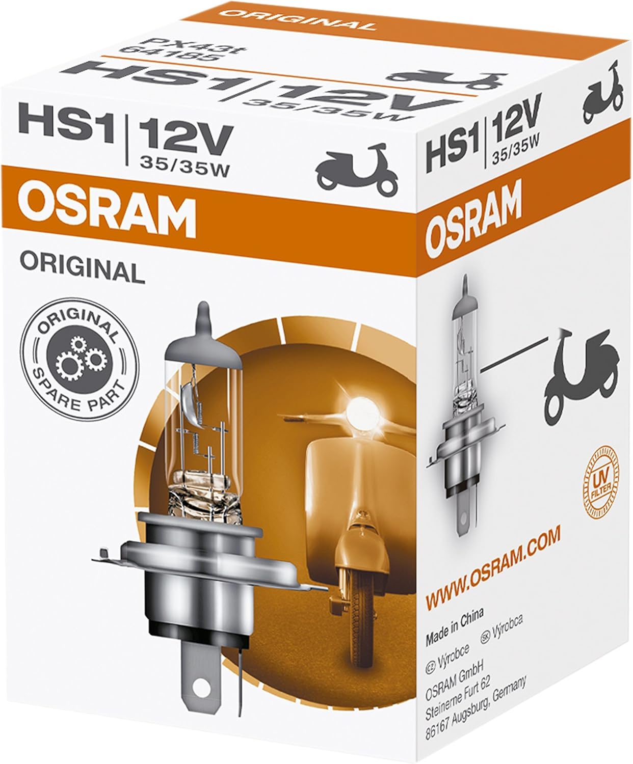 Lampada Alogena OSRAM HS1 12V - Per Proiettori Auto, Confezione Singola - Foto 5