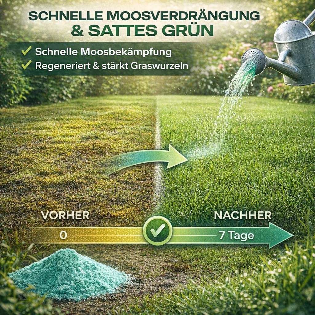 GiDeli Eisensulfat Heptahydrat 1kg - Eisendnger fr Rasen, Rhododendron &  Hortensien - Dnger Garten Gegen Moos & Gelbe Bltter - Wasserlslicher ...