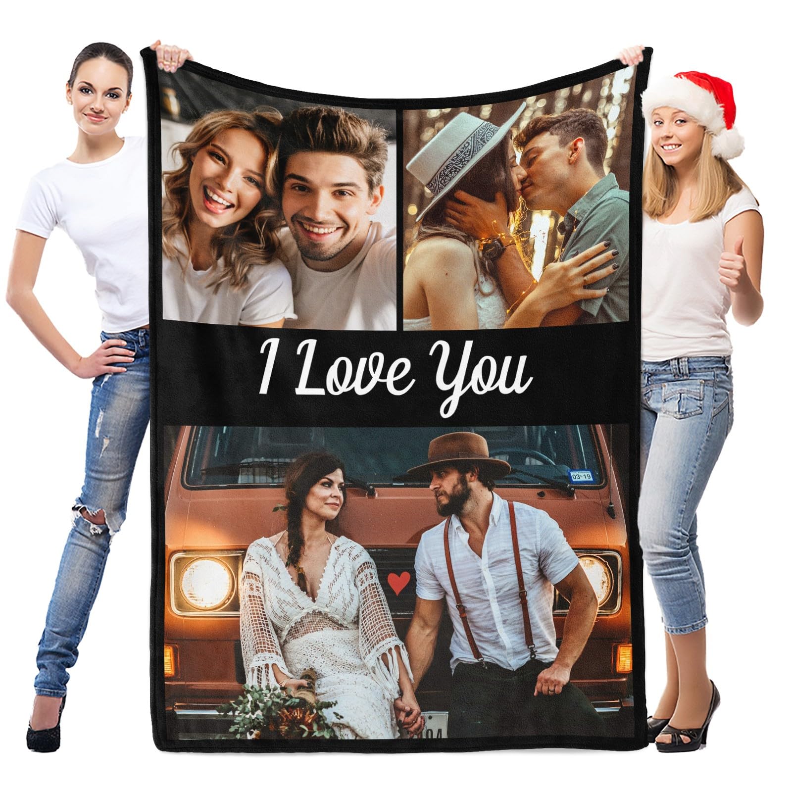 LNM Personalised Blanket with Photo, Customised Blanket, Custom Photo Blankets, Picture Blankets, Personalised Birthday Gifts for Women Men Her Him Girlfriend Boyfriend Couple