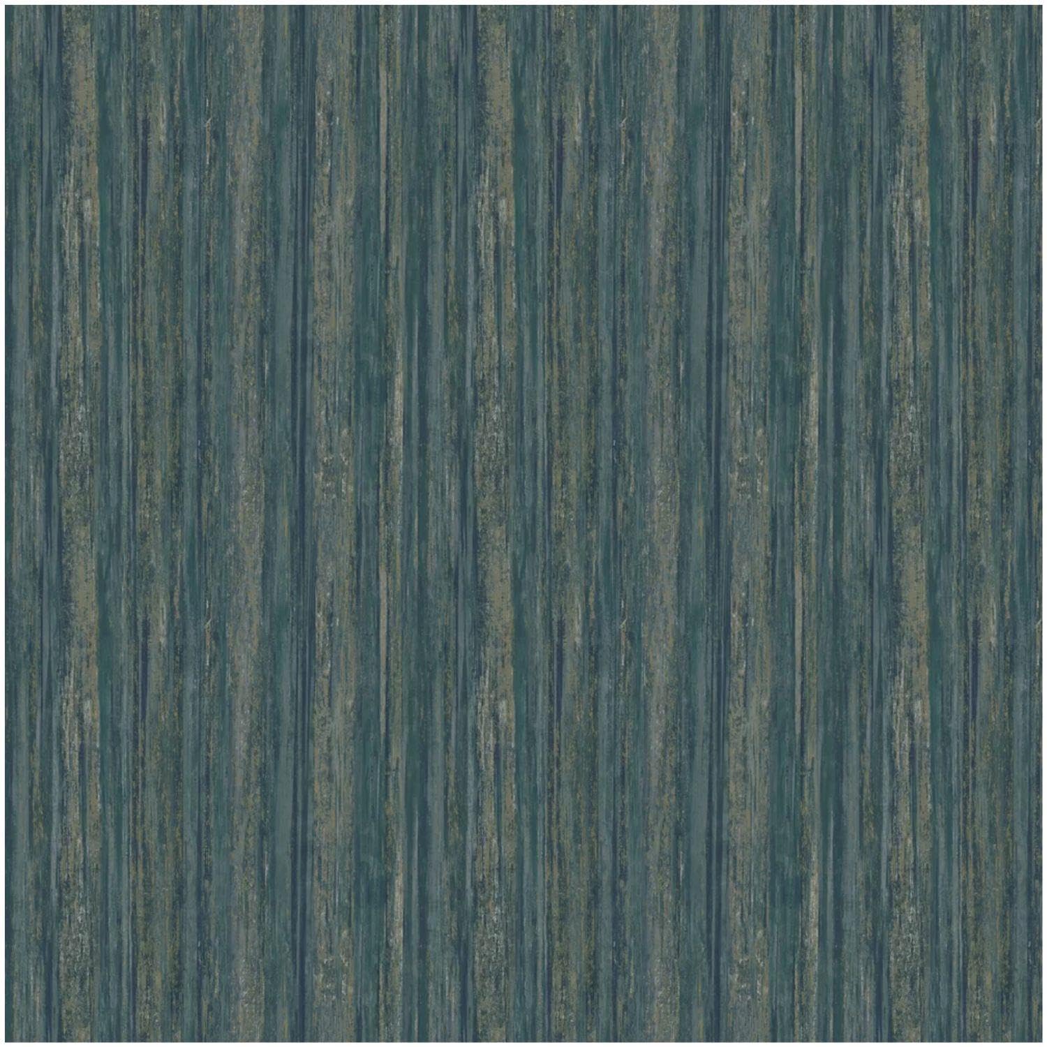 Yöl Teal Lindora Distressed Wood Panel Wallpaper - Rustic Timber Effect Blue Green Hues - Scrubbable Strippable Paste The Wall - Unique Textured Design Home Decor