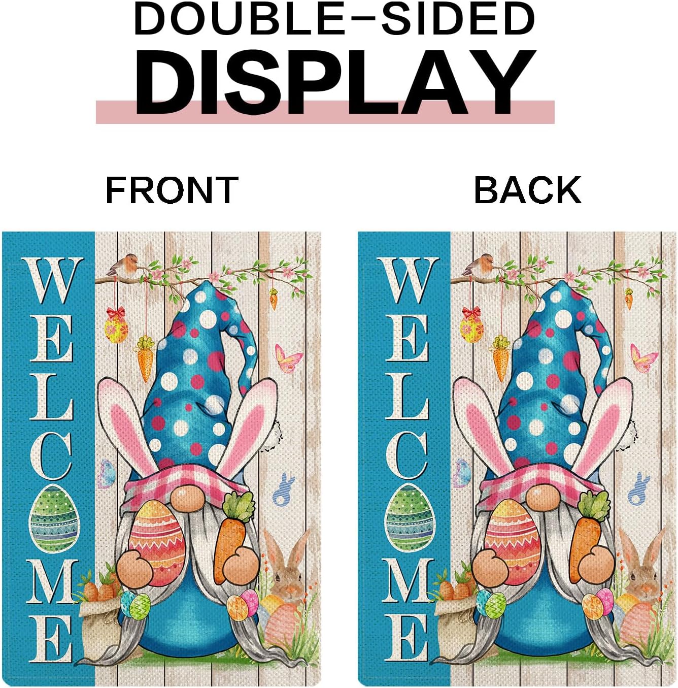 Gnome Garden Flags for Outside Set of 12, Welcome Seasonal Garden Flags 12x18 Double Sided, Gnomes Holiday Lawn Flags, Gnome Winter Spring Outdoor Garden Flag for Yard Farmhouse Decor - Image 5