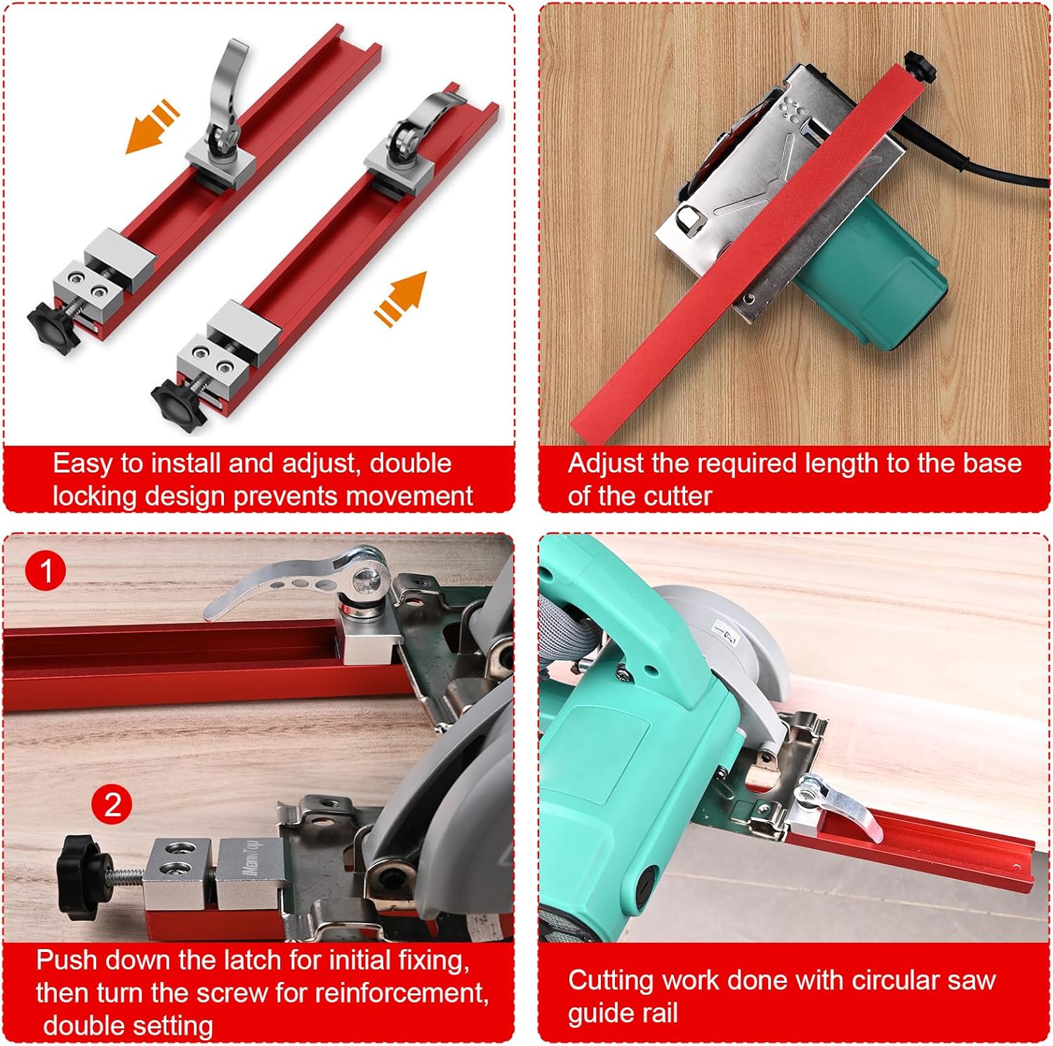 Circular Saw Guide Rail Fits 12" Saw Base, Aluminum Adjustable Cutting Machine Base Guide for Woodworking, Electric Circular Guide Specially Designed for Precision Cutting and Milling Tasks 7 81SvXS2IiqL. AC SL1500