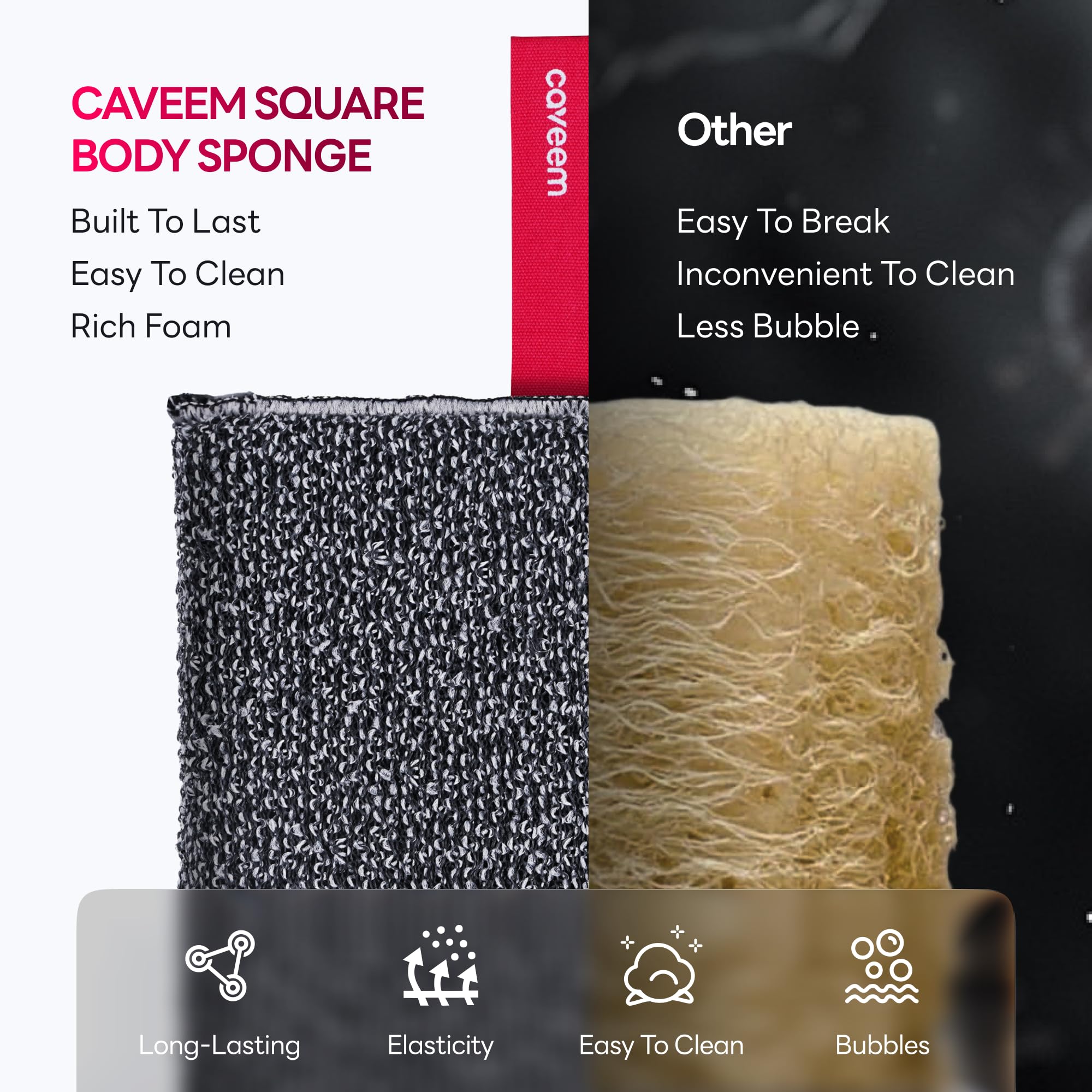 Caveem Exfoliating Body Scrubber - 2 Pack -5 Caveem Exfoliating Body Scrubber - 2 Pack -5