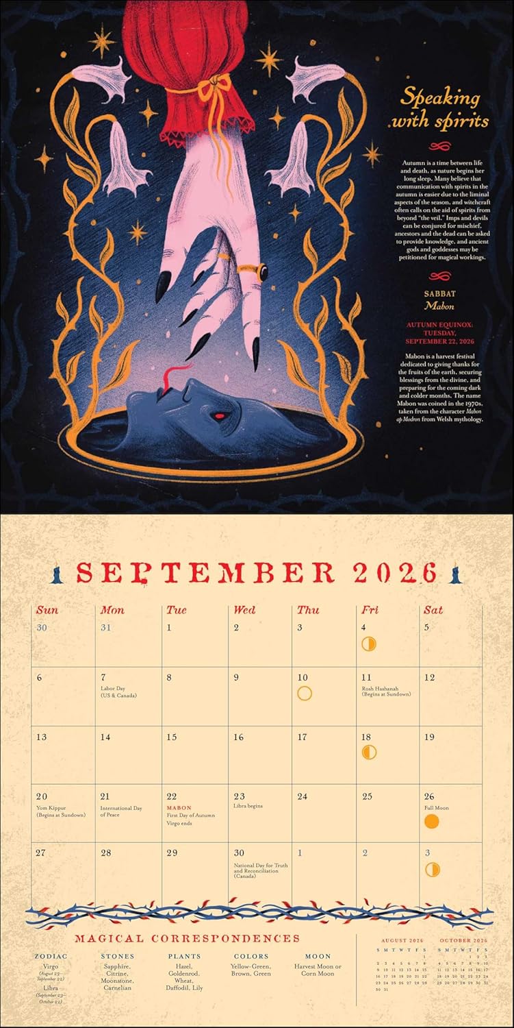 Seasons of the Witch 2026 Wall Calendar (Includes Stickers) - Image 5