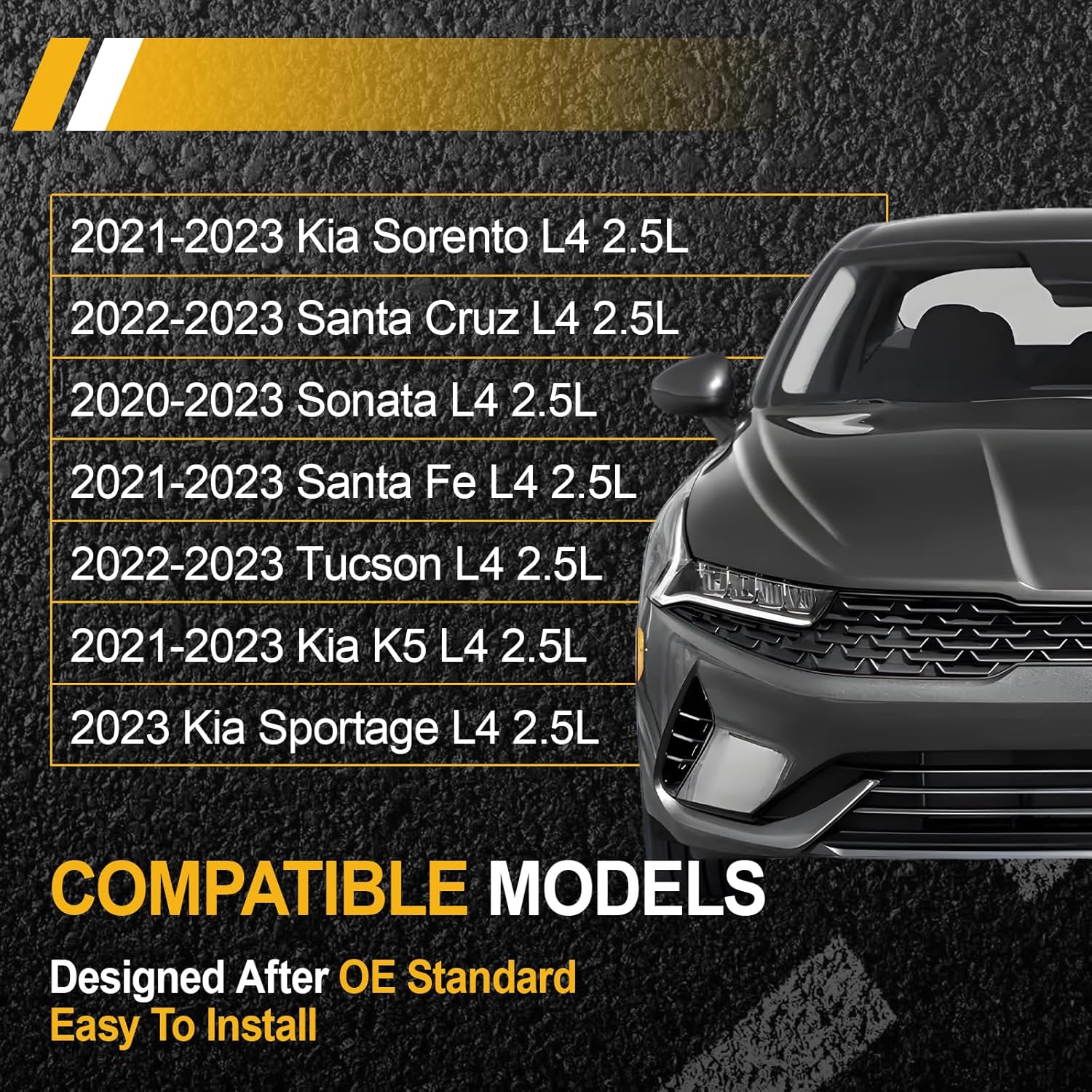 Oil Filter Housing Cover Cap Assembly w/ 3Pcs Oil Filters Compatible with 2021-2023 Santa Cruz Sonata Tucson Kia K5 Sorento Sportage L4 2.5L Part Number 263152J000 263502S000