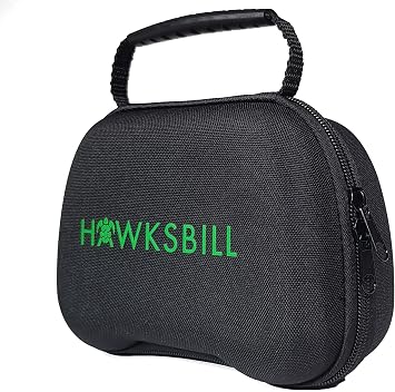 Hawksbill Travel Controller Case Compatible with Switch Pro Controller, PS5 Controller & Xbox Controller - Portable and Compact Hard Shell Carrying Case (Black & Green)