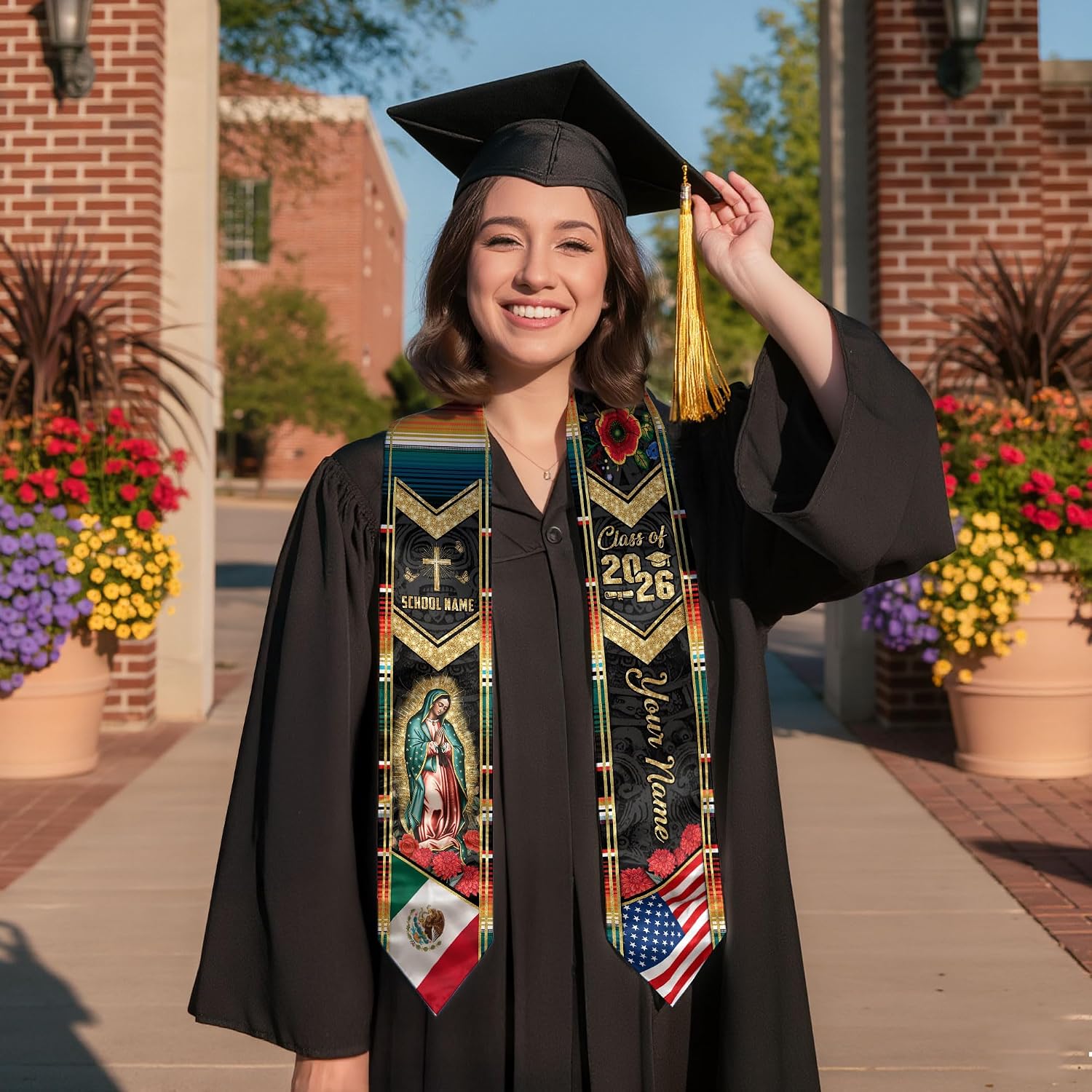 Custom Graduation Stole Mexico, Mexican Graduation Sash 2026, Mexican Stole Personalized
