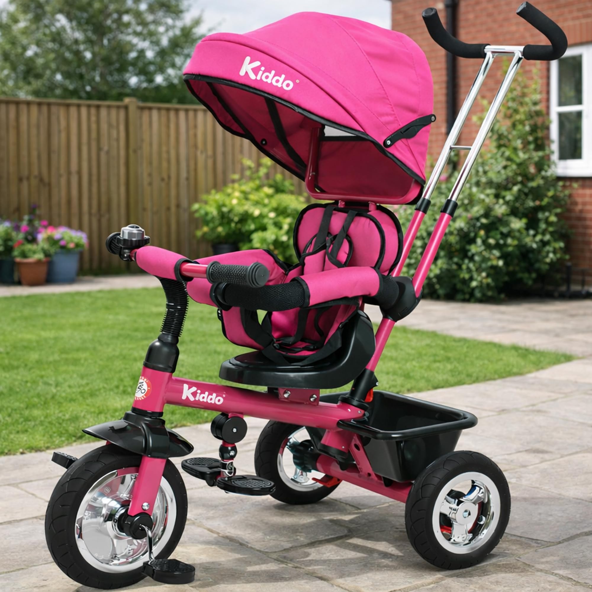 Kiddo - 4-in-1 Convertible Trike - Pink - Kids Trike