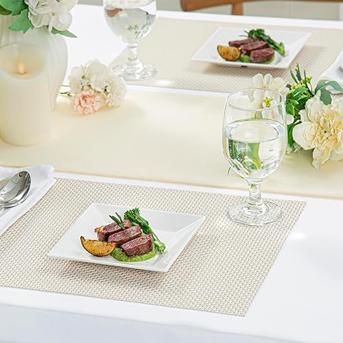 Miniatura 3 de Restaurantware Voga - Platos cuadrados de 6 pulgadas, 4 platos de ensalada medianos, prácticamente irrompibles, lavables en platos, platos