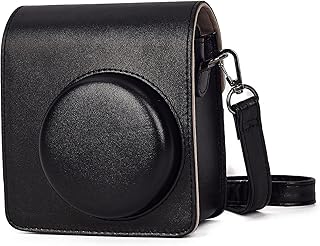 Leebotree Instant Camera Protective Case Compatible with Instax Mini 40 Instant Film Camera, Soft PU Leather Bag with Pocket and Removable Shoulder Strap (Black)