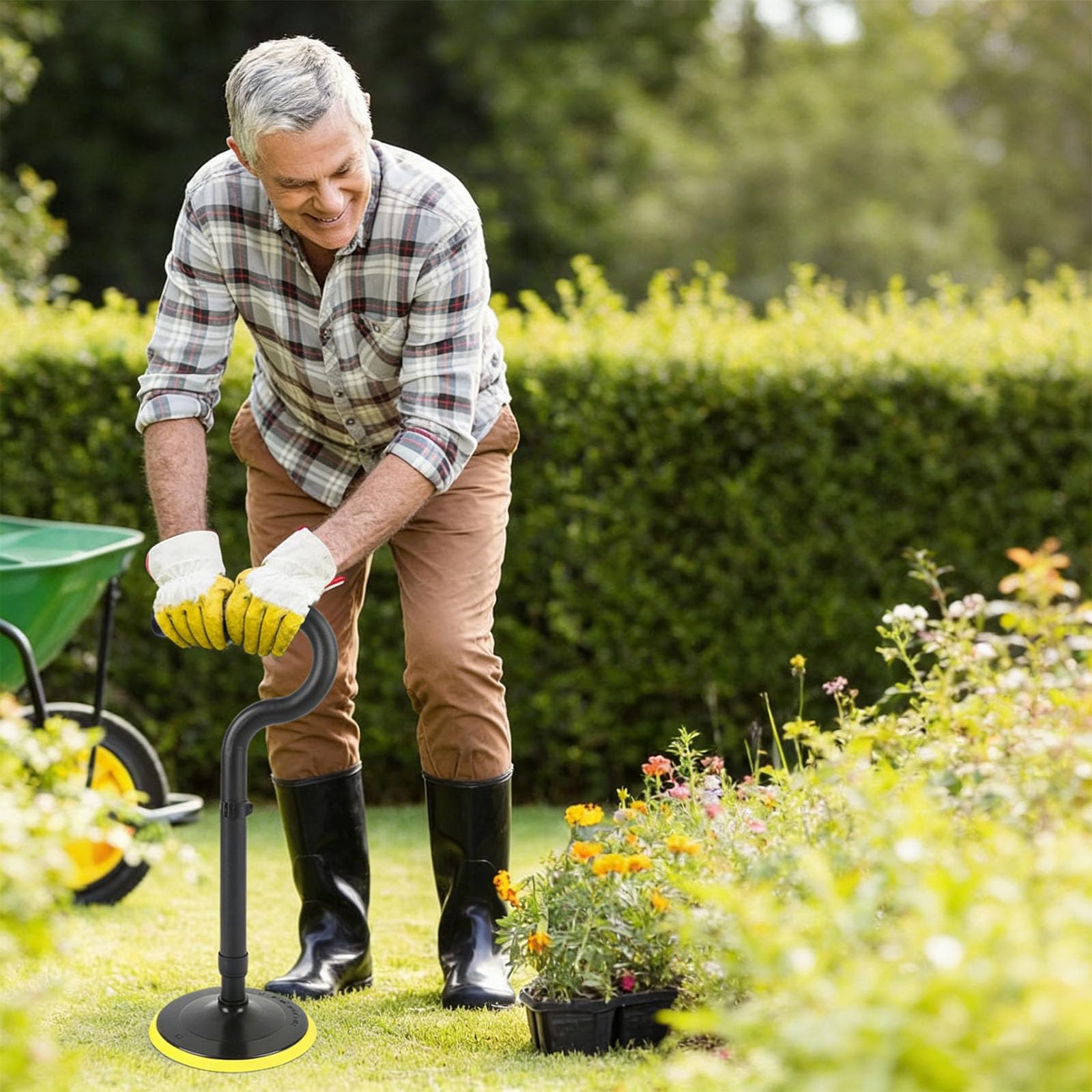 Dispositivo de soporte de pie para arrodillarse, levantarse y sentarse, ayuda de altura ajustable para hogar, jardín, ayuda aire libre