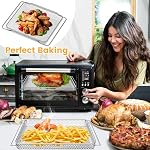 Air Fryer Basket Replacement for COSORI CS130 CO130 Series Toaster Air Fryer Convection Oven, 14.17 * 11.81'' Non-Stick Mesh Air Fryer Steel Basket Wire Rack Accessories Parts, Dishwasher Safe
