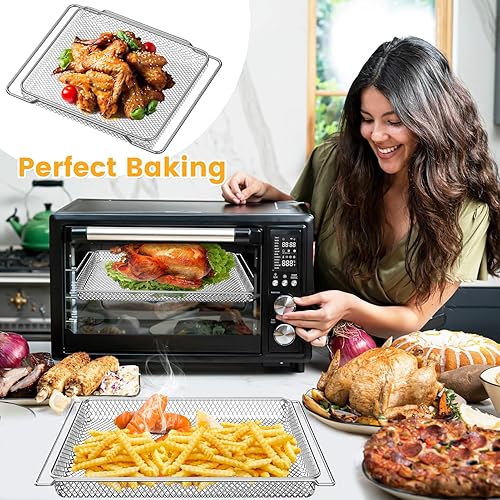 Miniatura 6 de Cesta de repuesto para freidora de aire COSORI CS130 serie CO130 CO130, horno de convección de freidora de aire, 14.17 x 11.81 pulgadas, malla