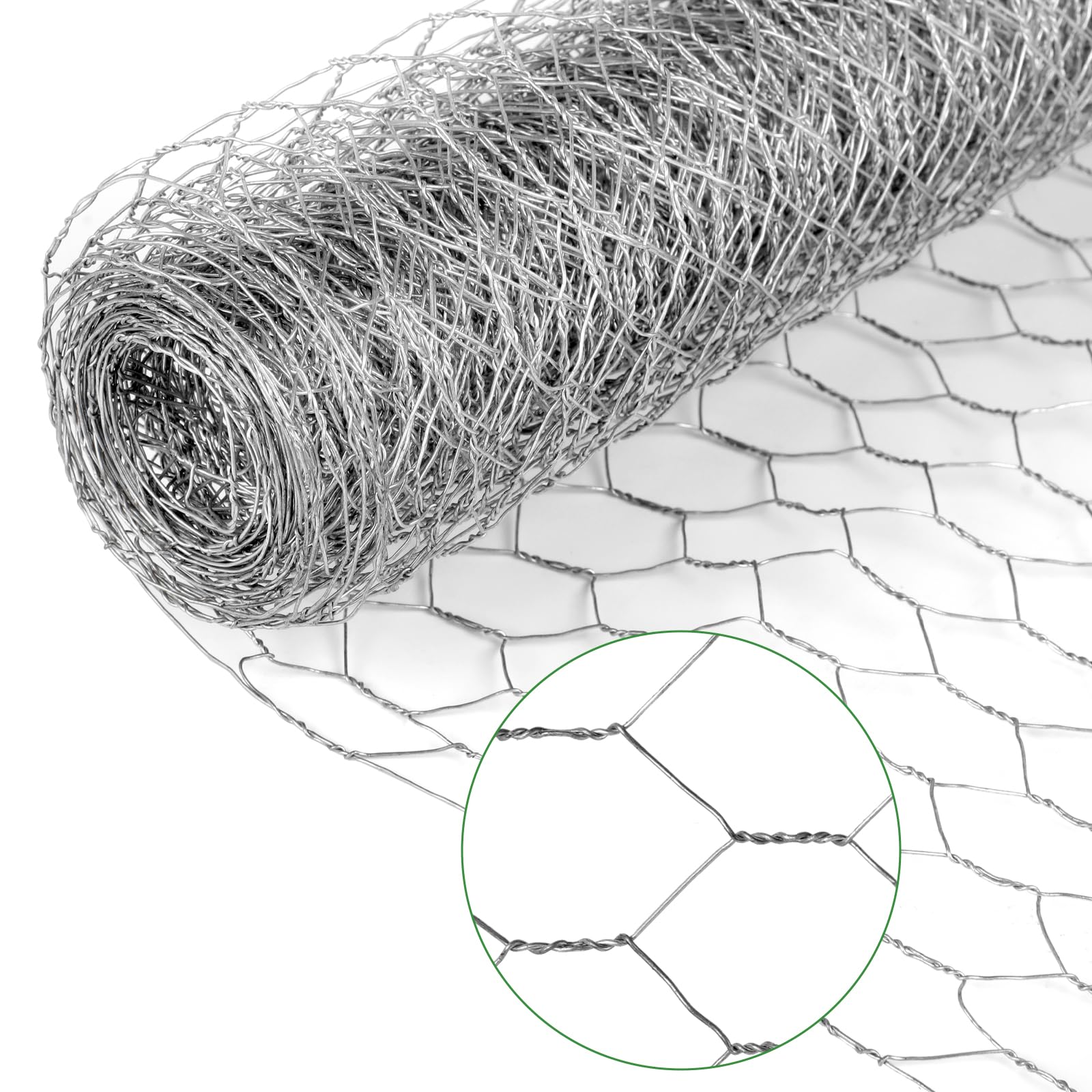Photo 1 of Chicken Wire Mesh,13.7"×169" Poultry Wire Netting,1" Hole Size Hexagonal Galvanized Chicken Wire Mesh Fencing,Outdoor Anti-Rust Garden Animal Barrier Fence for Chicken Coop Barrier Rabbit Cage