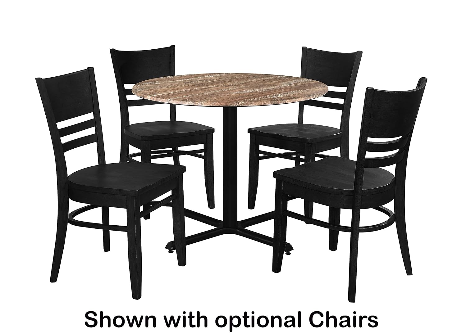 Correll 36" Round Rustic Oak Premium Cafe Bistro Table