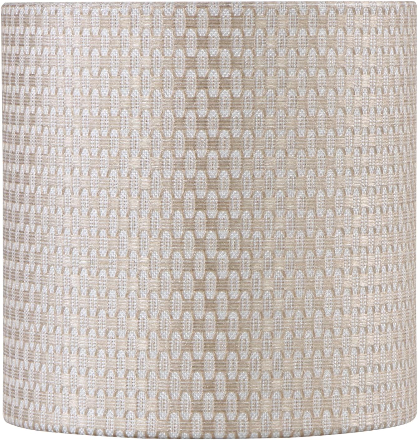 Aspen Creative 31611 Transitional Drum (Cylinder) Shaped Spider Construction Lamp Shade in White and Gold, 8" Wide (8" x 8" x 8")