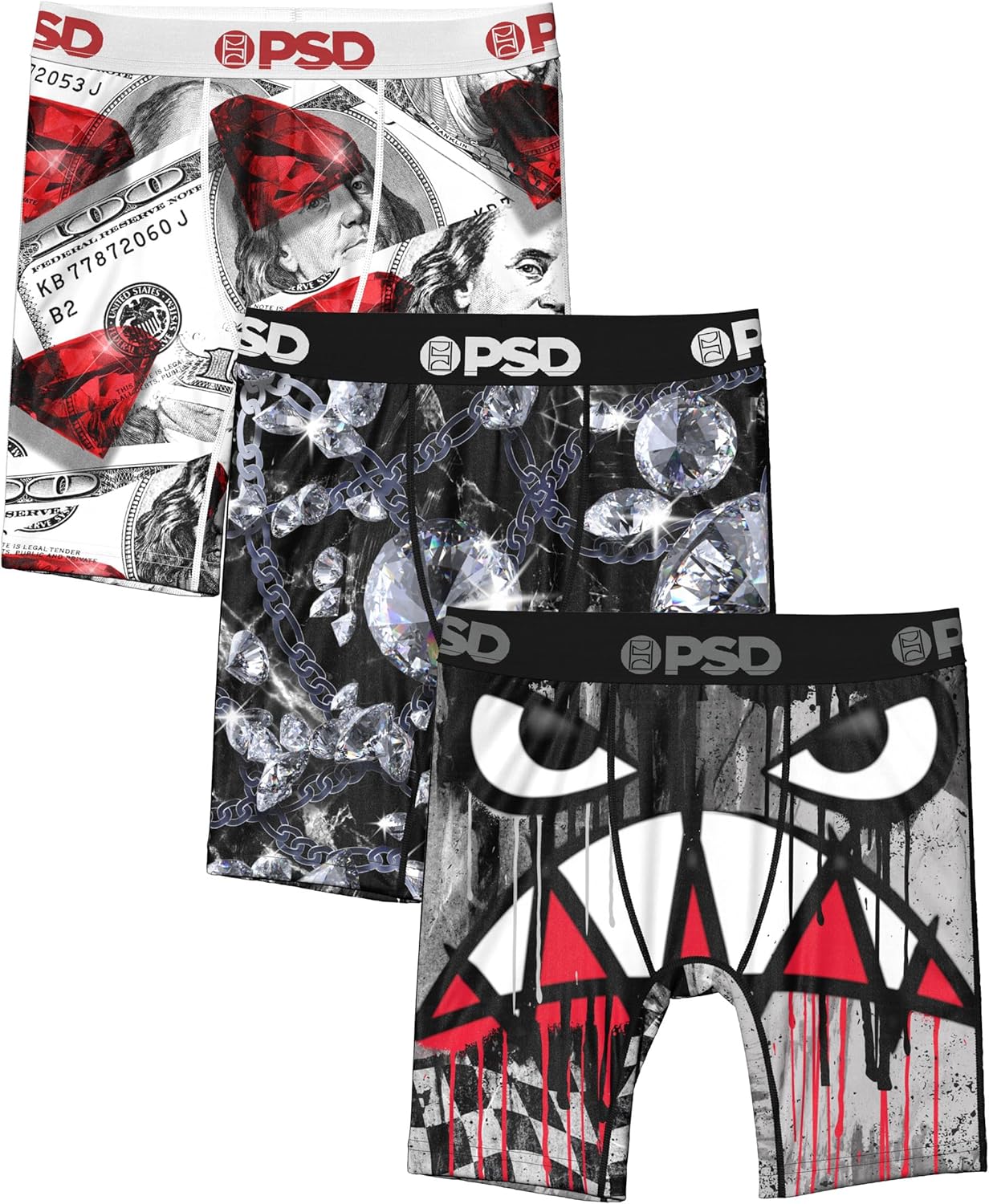 PSD Youth Money Print Boxer Briefs – Graphic Performance Underwear