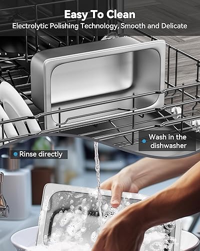 Miniatura 5 de Paquete de 6 sartenes de hotel, 13 de tamaño de 4 pulgadas de profundidad, sartén de vapor de acero inoxidable antiatascos de calibre 22,