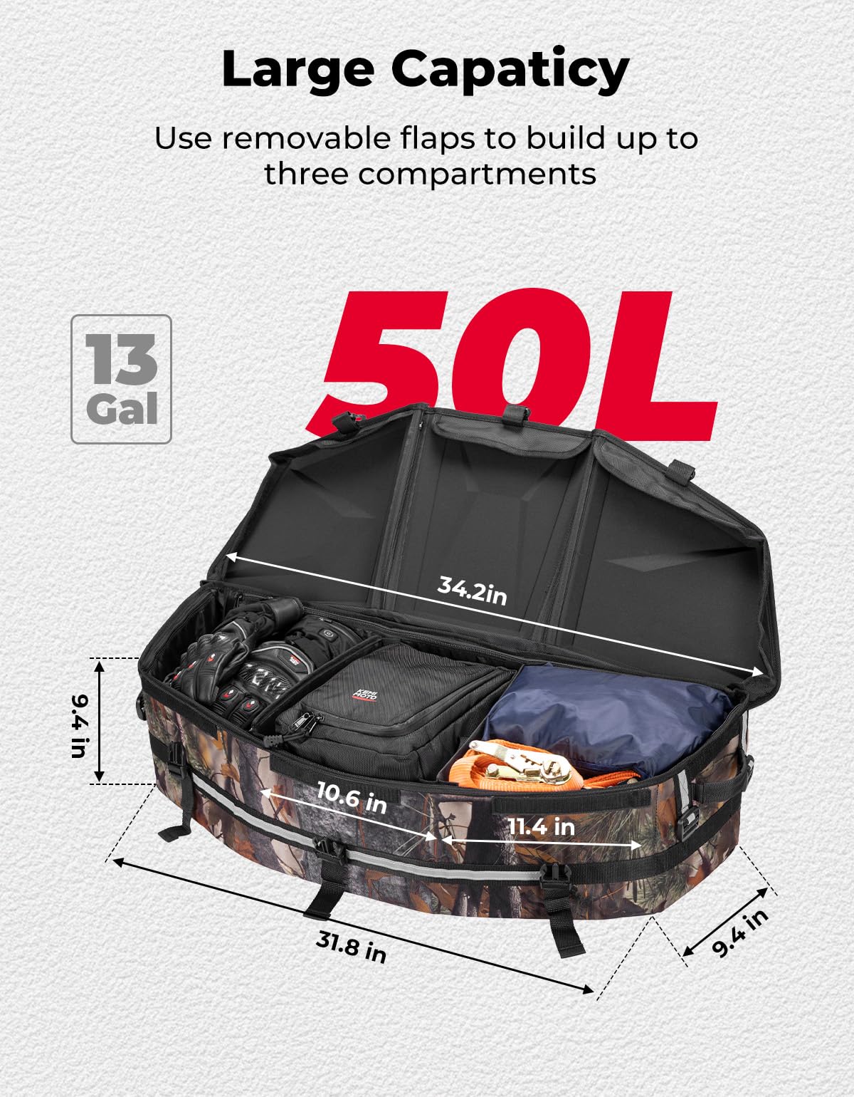 Amazon.com: KEMIMOTO X3 Cargo Storage Bag Bed Box Rear Rack