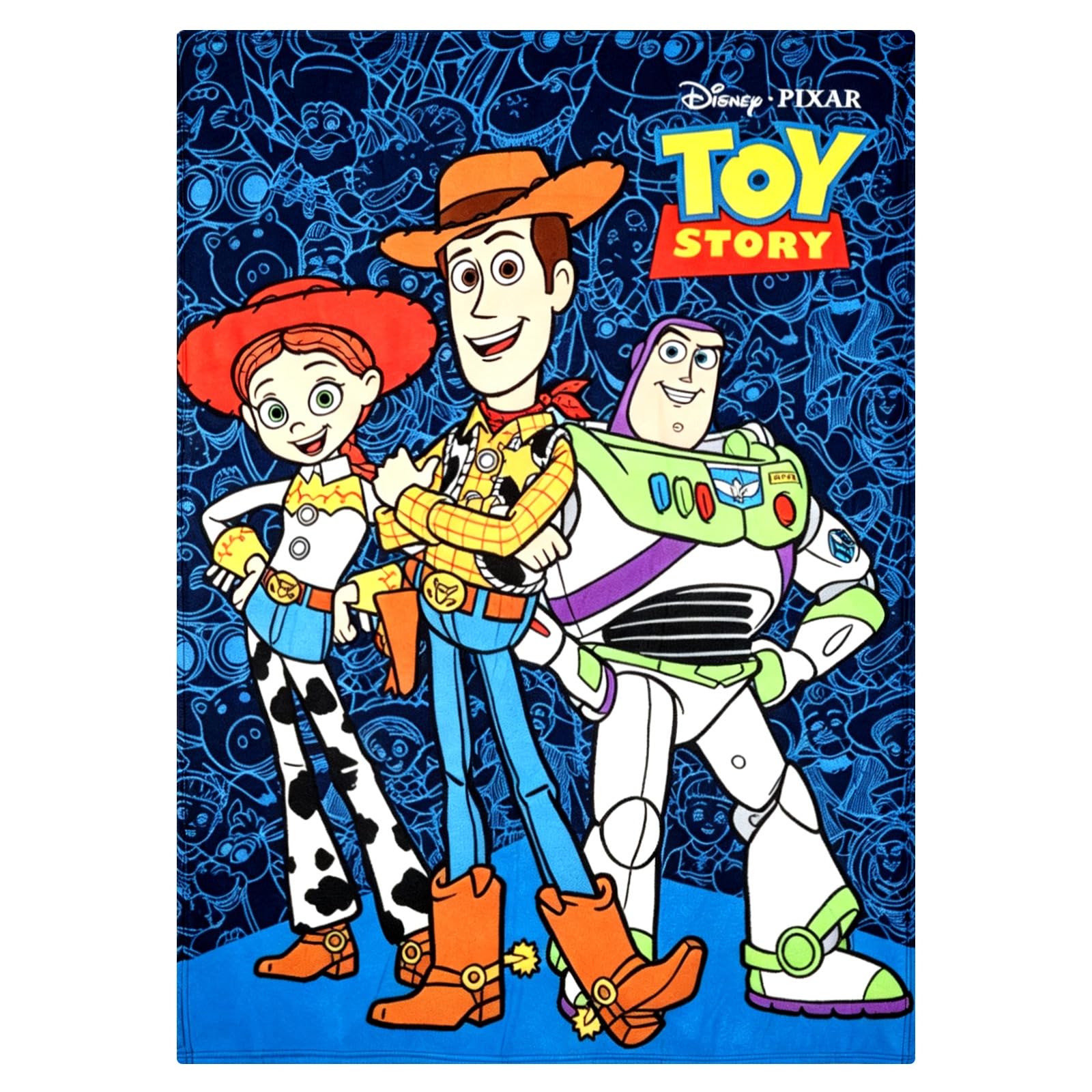 Official Disney Pixar Toy Story Fleece Blanket for Kids, Licensed Character Throw Featuring Woody, Buzz Lightyear and Jessie, Soft and Cosy Blanket for Bed, Sofa and Travel, 100 x 140 cm