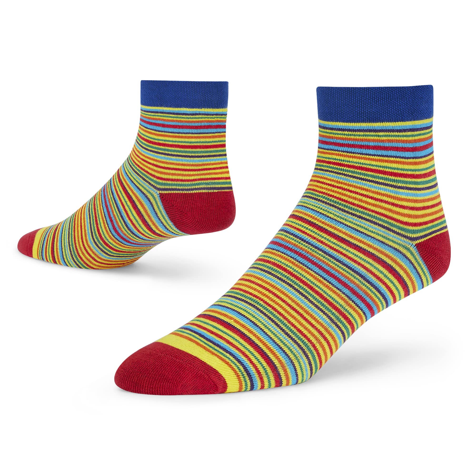 Men's and Women's Combed Cotton Stripes Ankle Length Socks (Pack of 1) (Multicolour, Free Size)-image-38