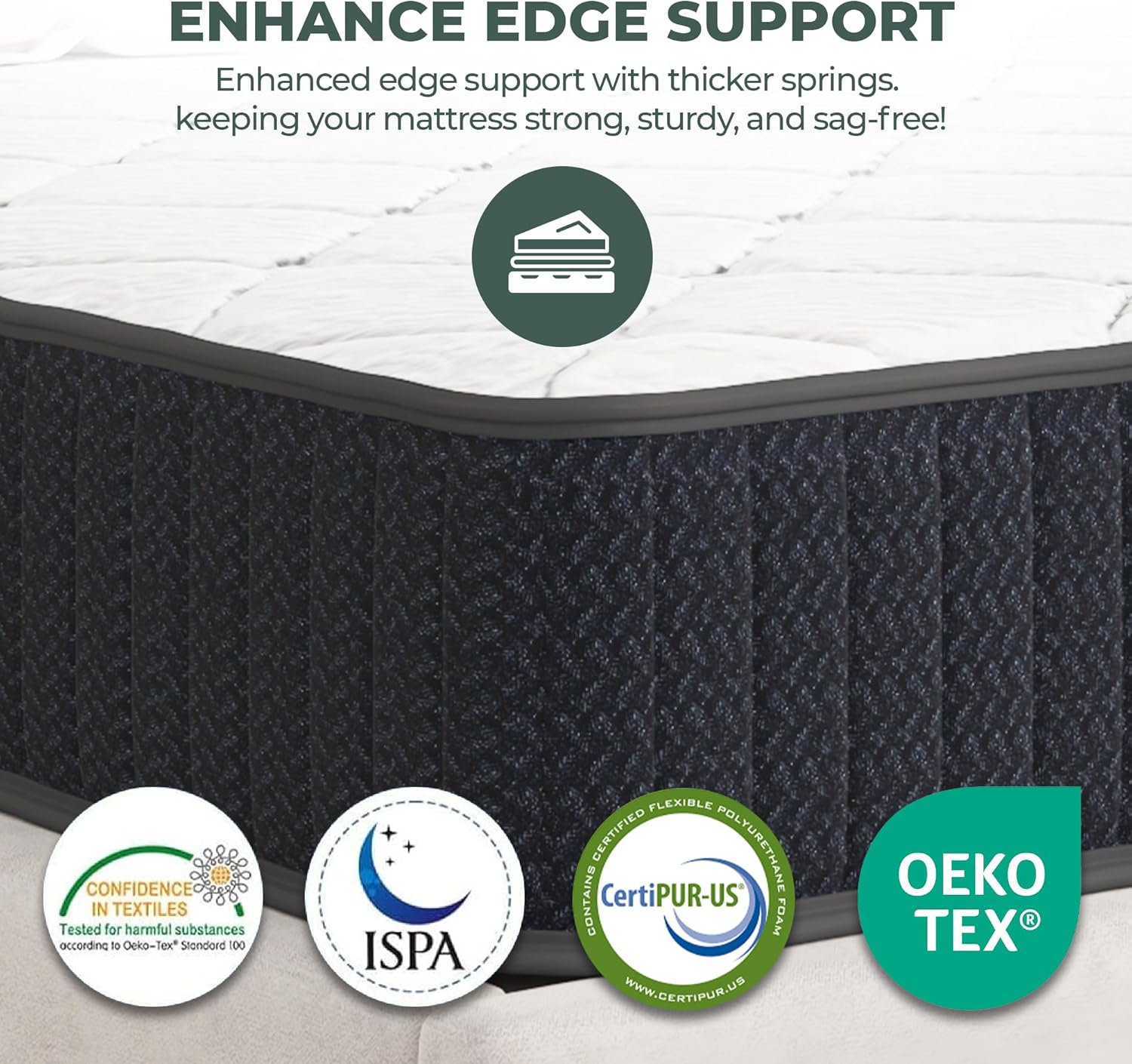 Sayre 10 Inch Twin Hybrid Mattress in a Box – Medium Firm Support, Cooling Gel Foam, Pocket Spring, Edge Support, CertiPUR-US & Oeko-TEX Certified, Pressure Relief for Back Pain