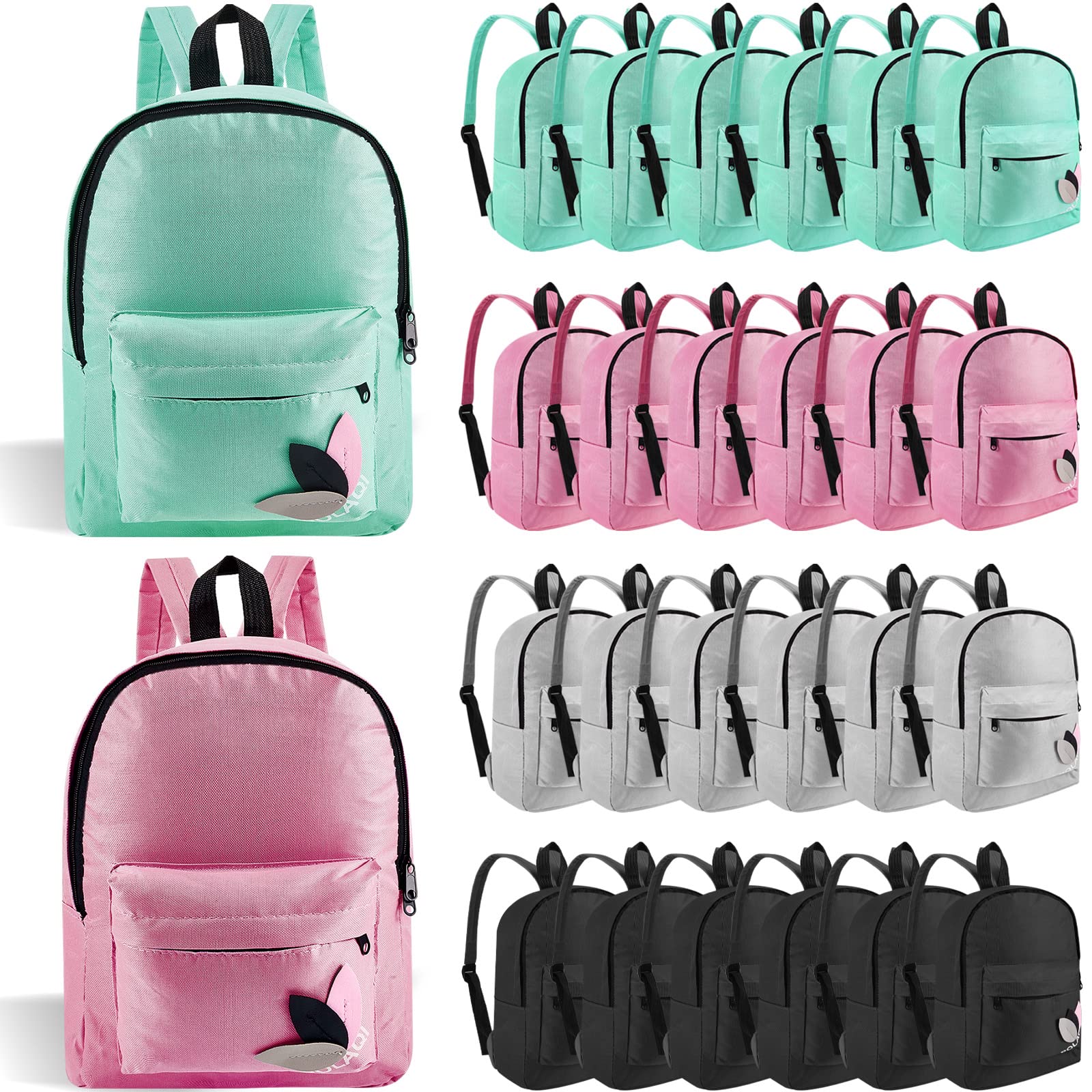 Amylove 24 Pcs Classic Backpacks Bulk 14 Inch Back Packs for Boys Girls Assorted Colors Backpack Unisex School Bag Bulk for Daypack (Bright Color)